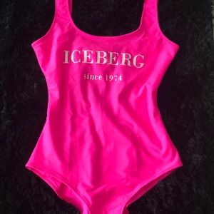 ICEBERG neon pink one piece bathing suit